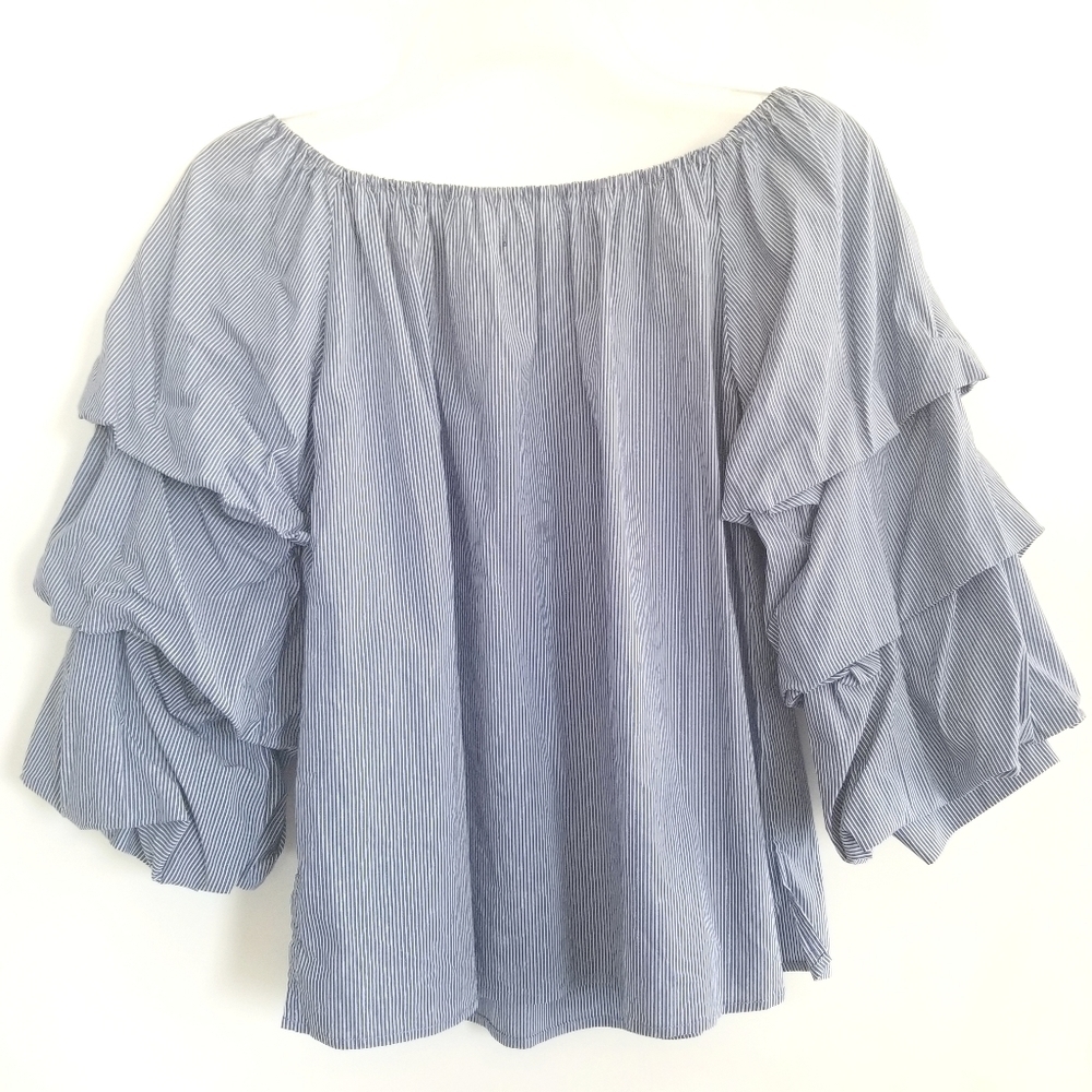 NWOT Max Edition puff sleeve off shoulder top - Picture 2 of 7
